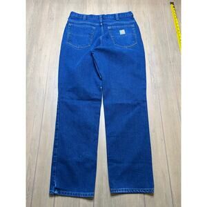 Vintage Carhartt Jeans Mens 34x32 Blue Denim Utility Work Pants Modern Distress